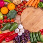 healthy, fresh, raw vegetables and fruits